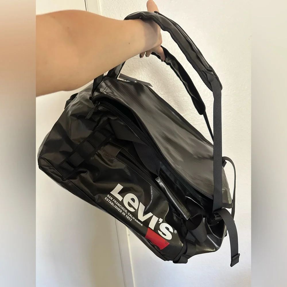 Levi’s black duffel bag backpack